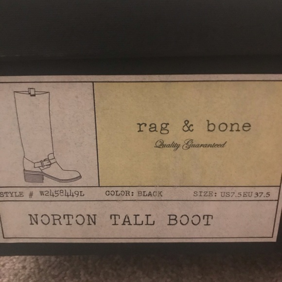 NIB Rag & Bone Black Norton Boots sz 7.5  $850 reg - Picture 4 of 5